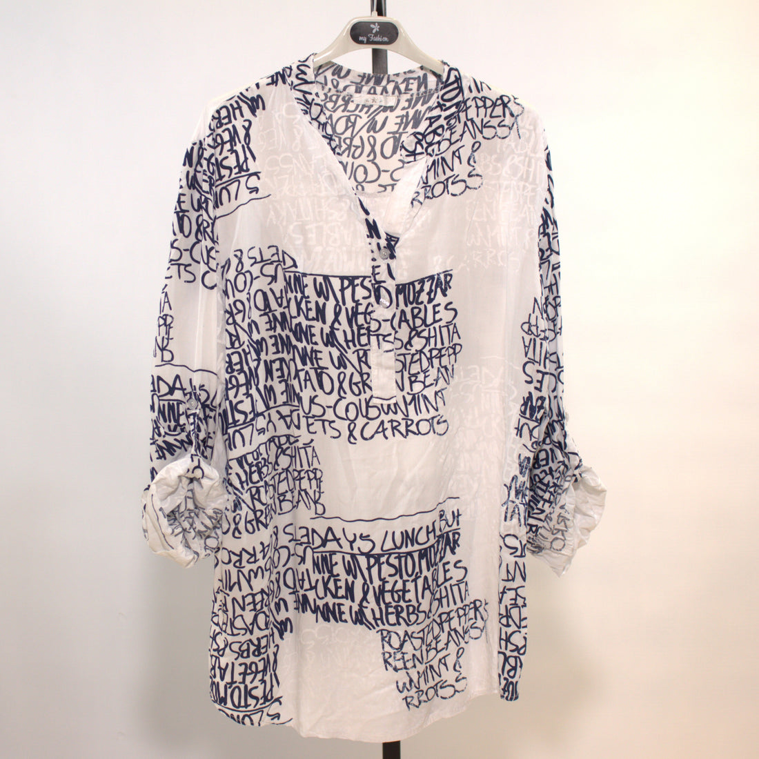 Bluse letterprint - weiss