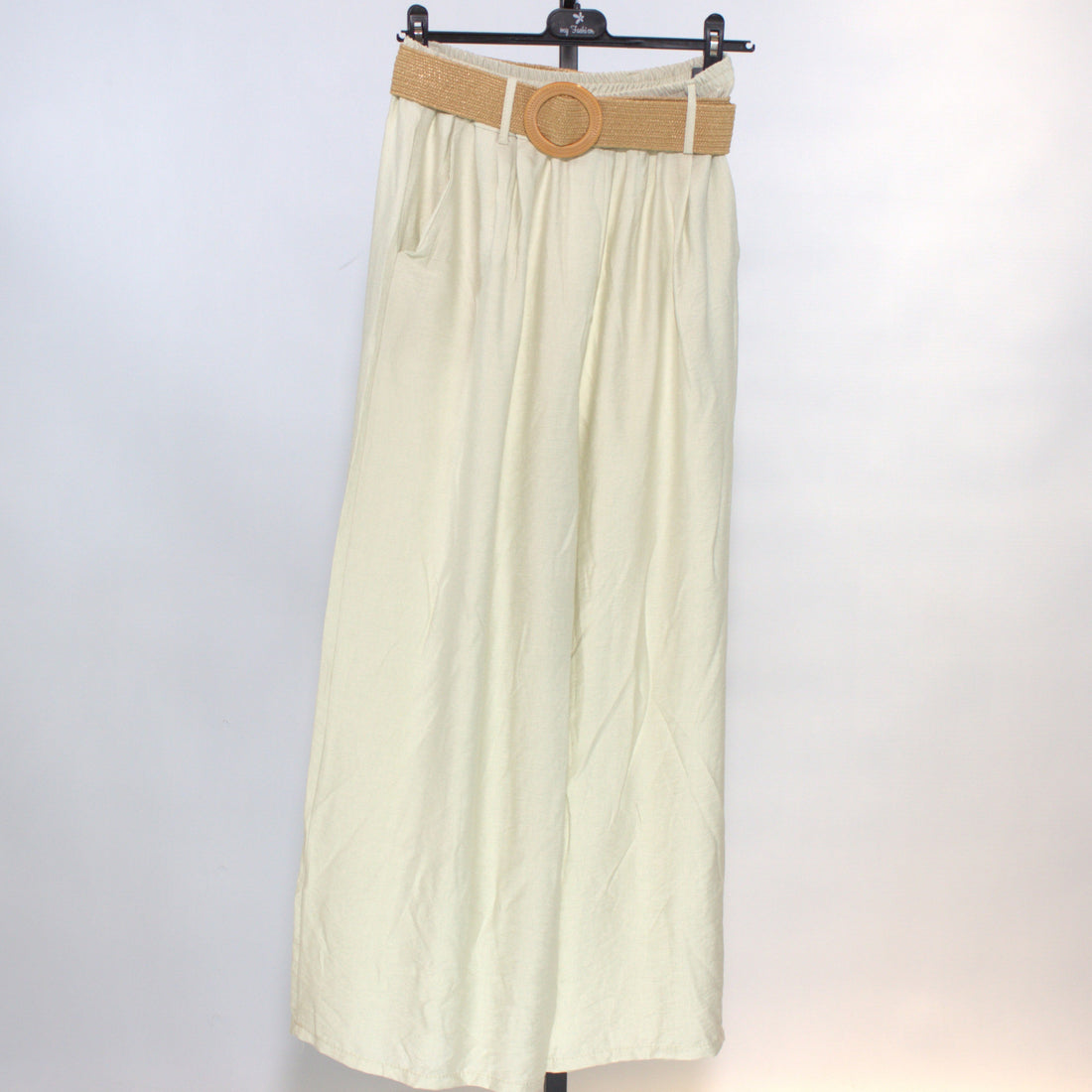 Stoffhose Bali + Gürtel - beige