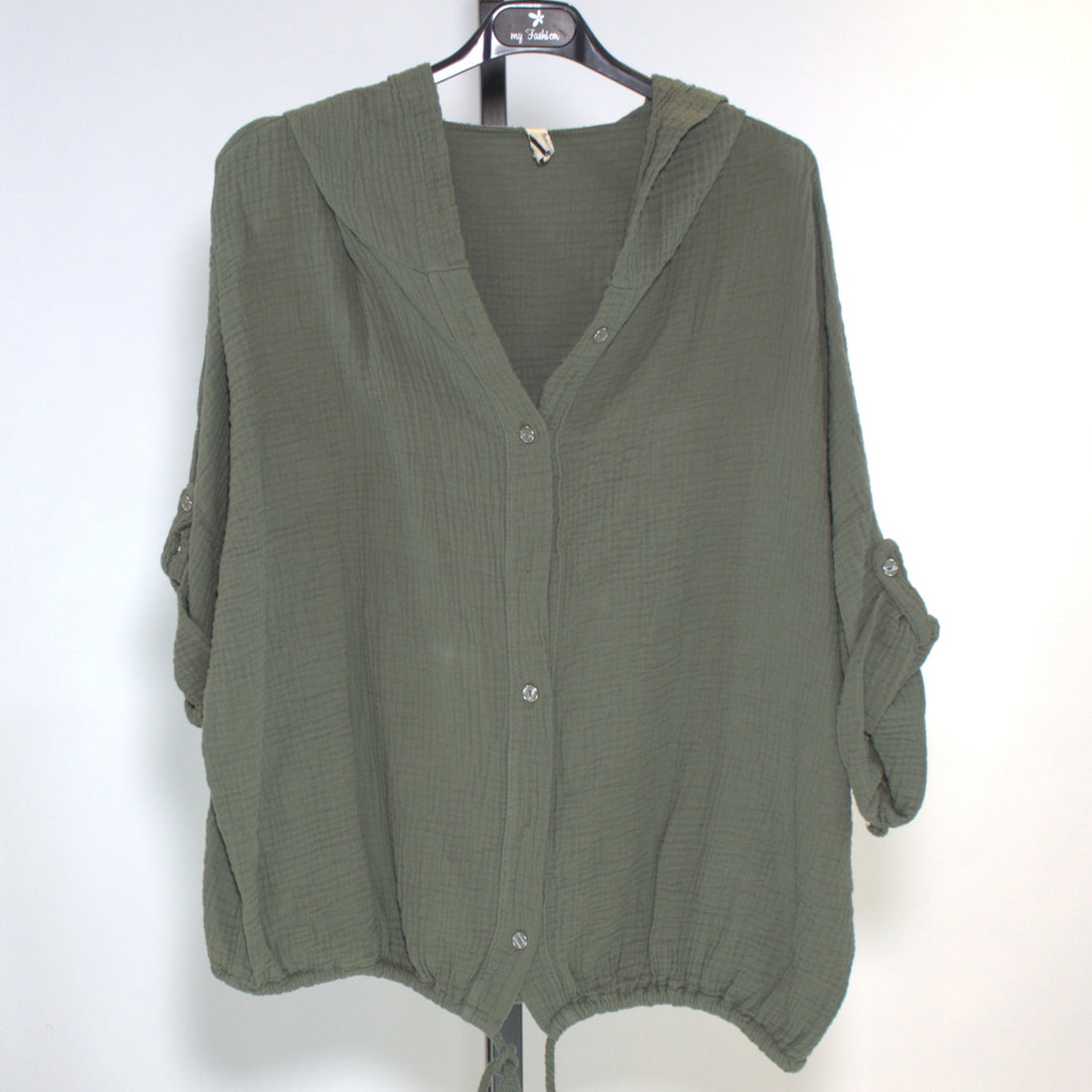 Soft Knopf Jacke - grün