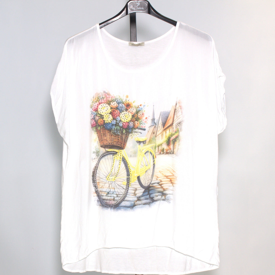 Shirt Flower Bike - yellow