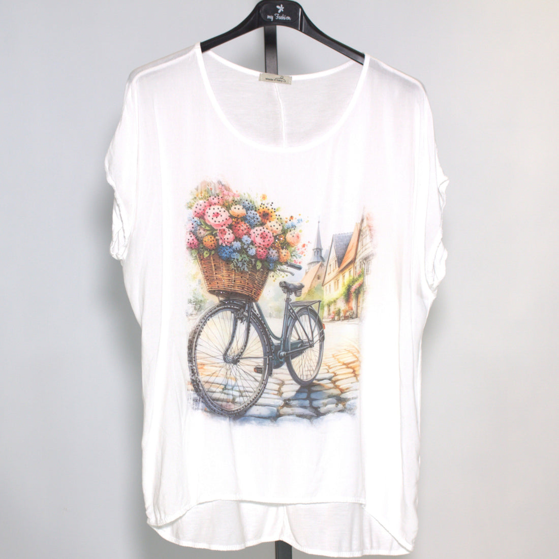 Shirt Flower Bike - grau