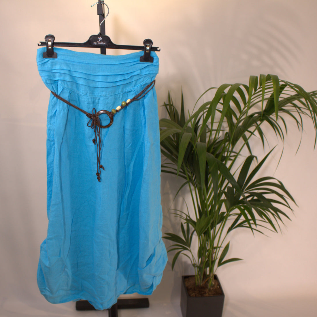 Linen skirt A - blue