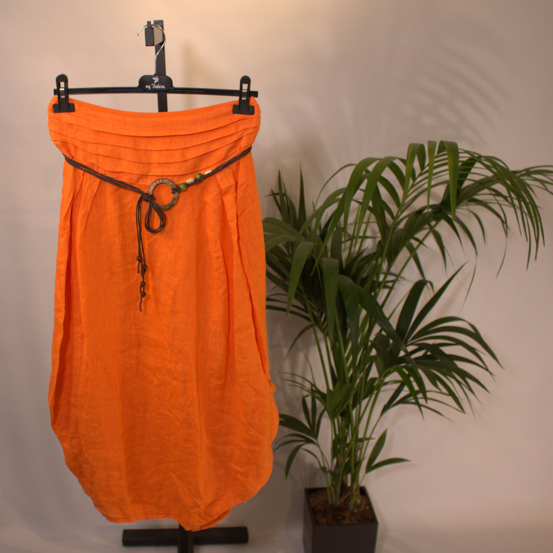 Linen Skirt A - Orange
