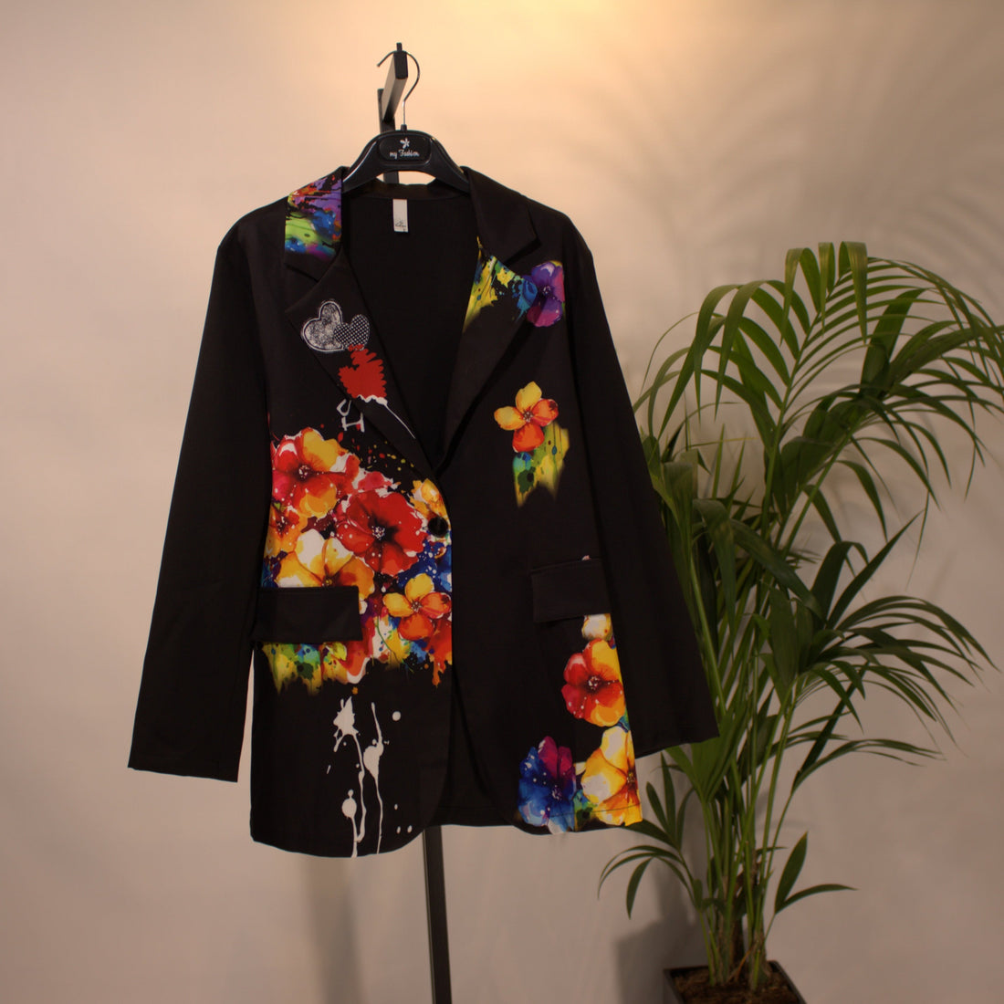 Blazer Blume - Schwarz