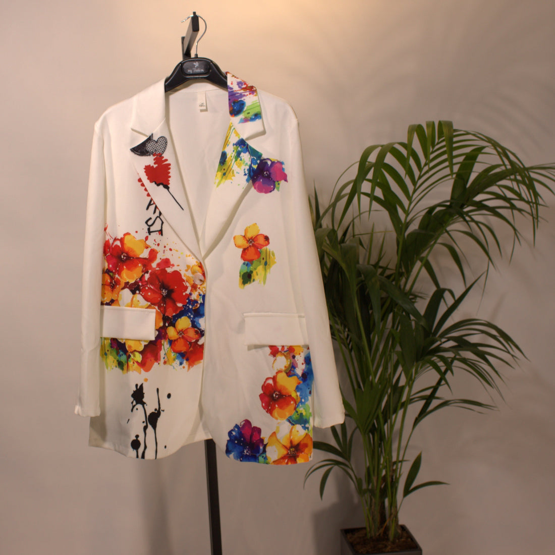 Blazer Blume - weiss