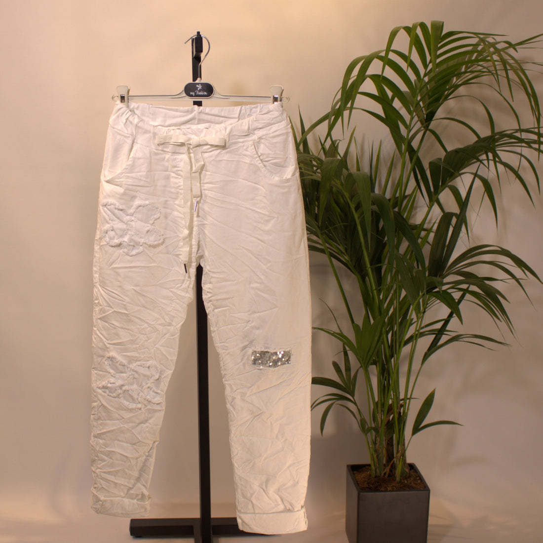 White fabric trousers