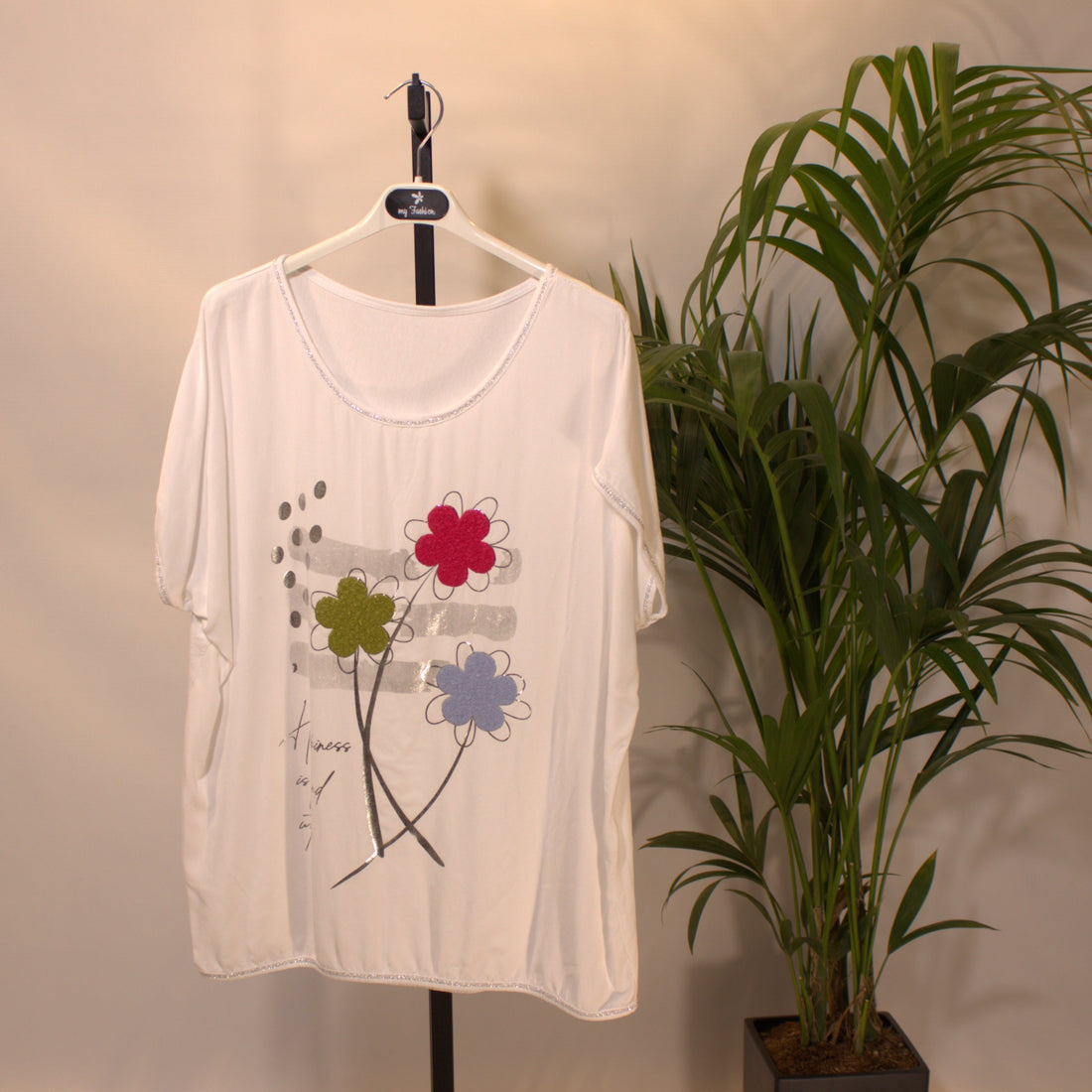 Blumenshirt C - weiss