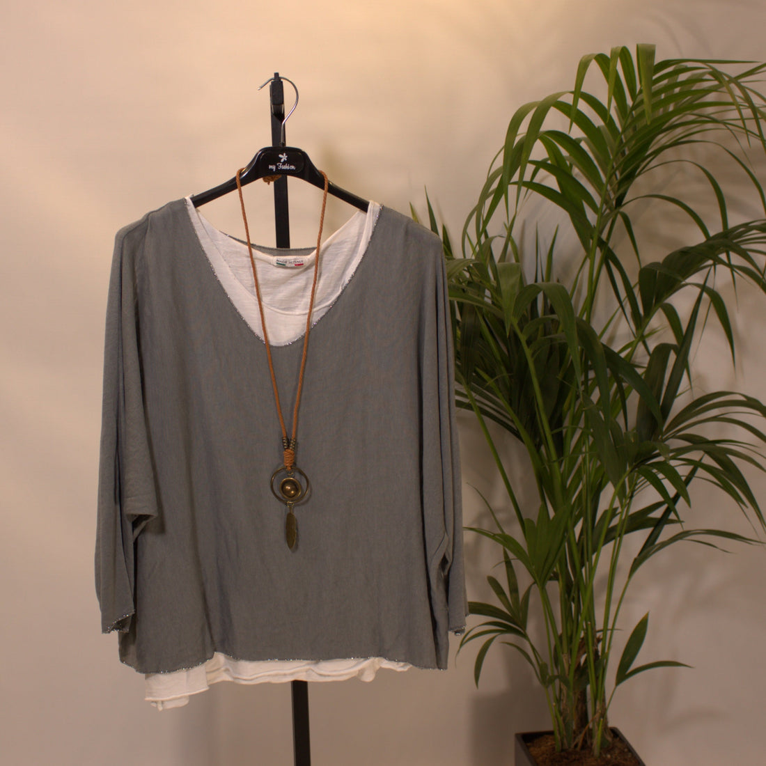 Longsleeve combi - grey