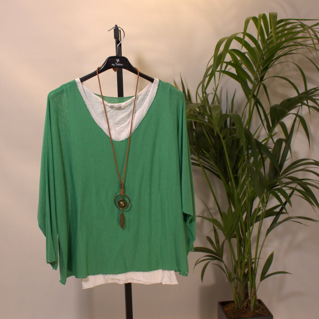 Longsleeve combi - green