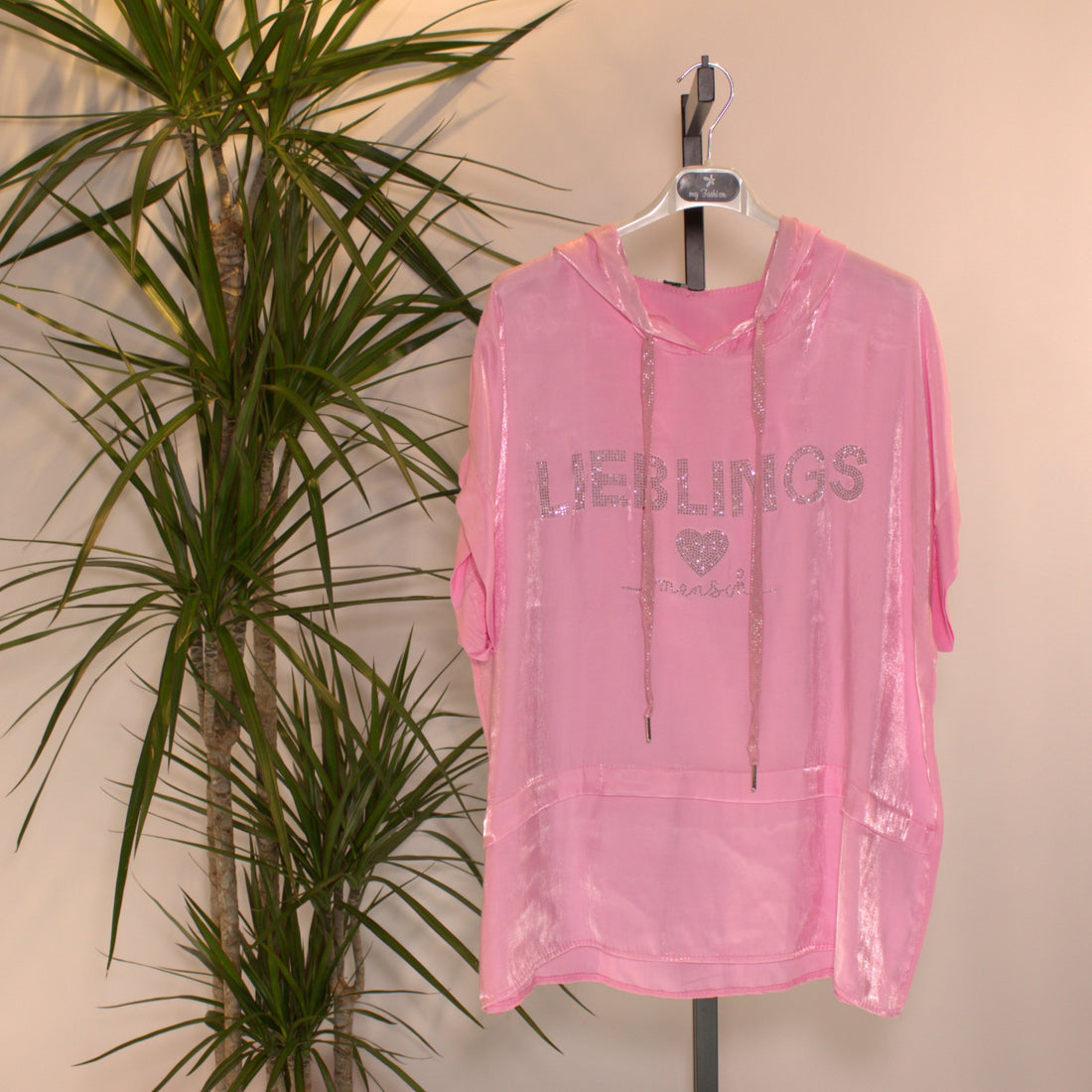 Hoodie shirt Glitter - pink