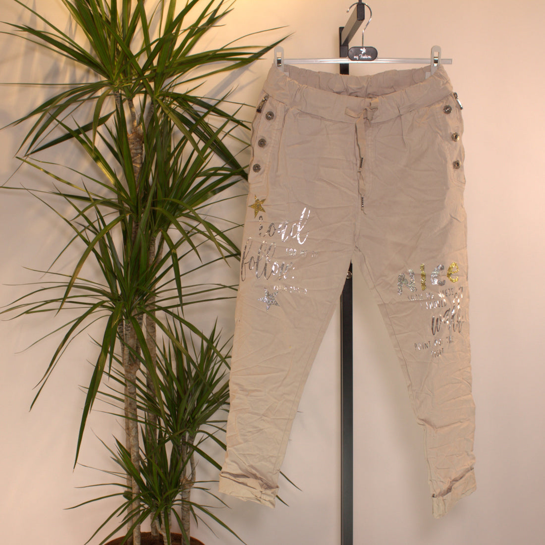 Pants printed nice - beige