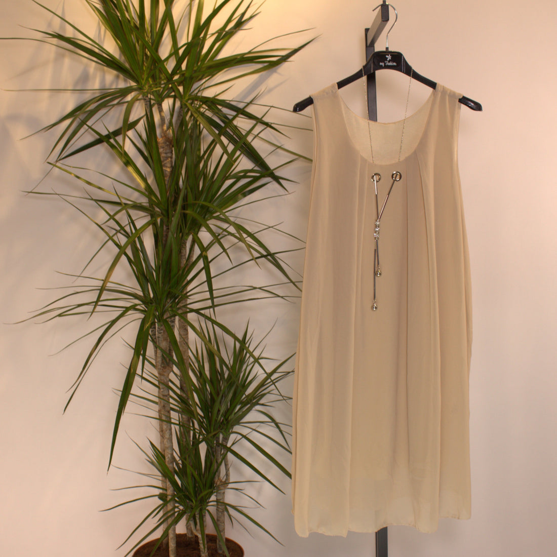 Sommer Kleid Kette - beige