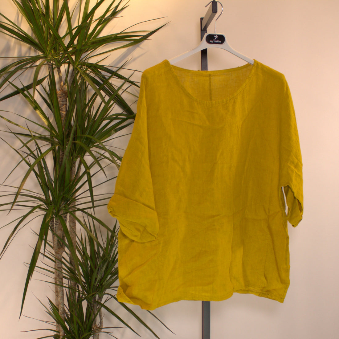 Linen shirt A - yellow