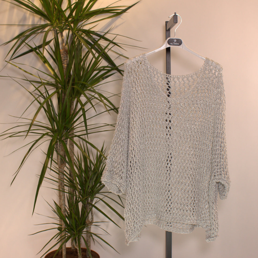 Top knitted glitter - silver