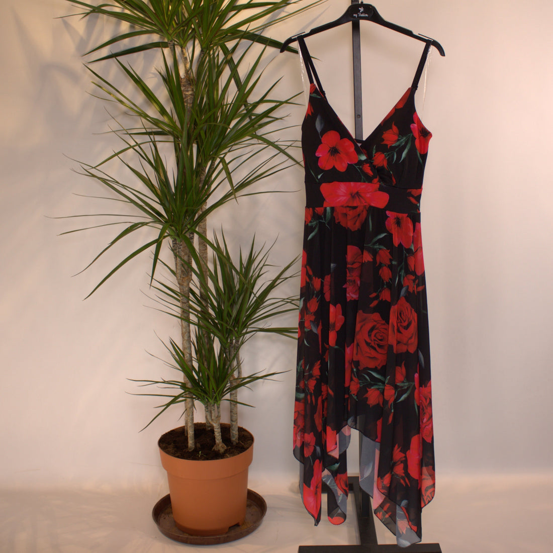 Kleid Rose - schwarz rot