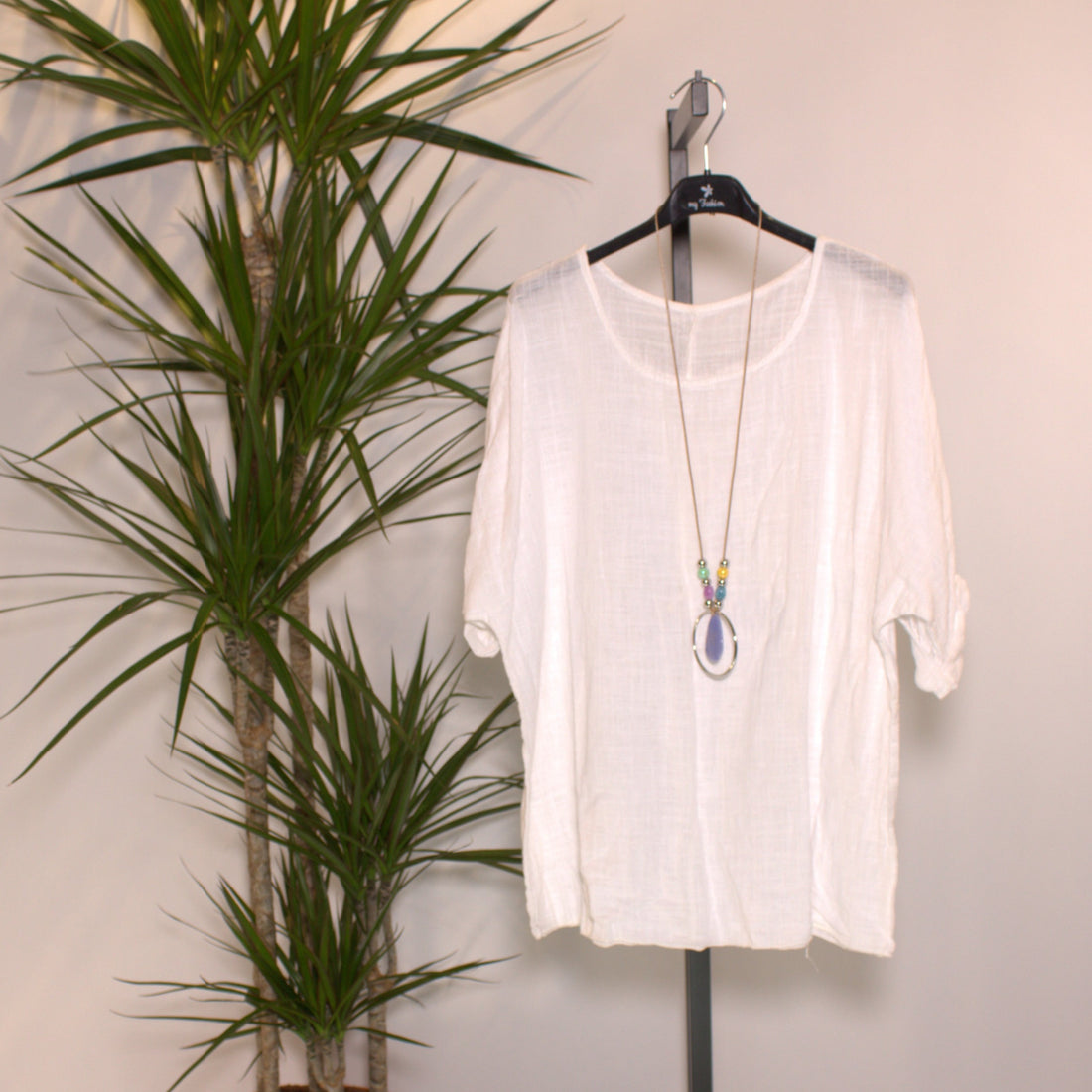 Shirt cotton chain - white