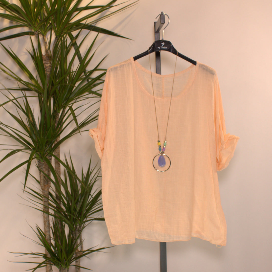 Shirt cotton kette - peach
