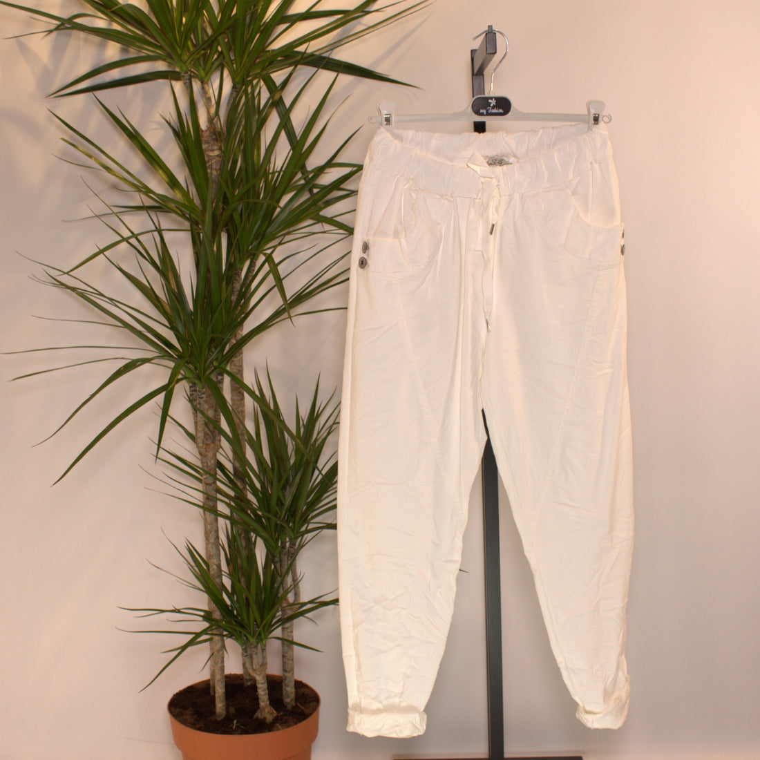 Stoff hose F - weiss