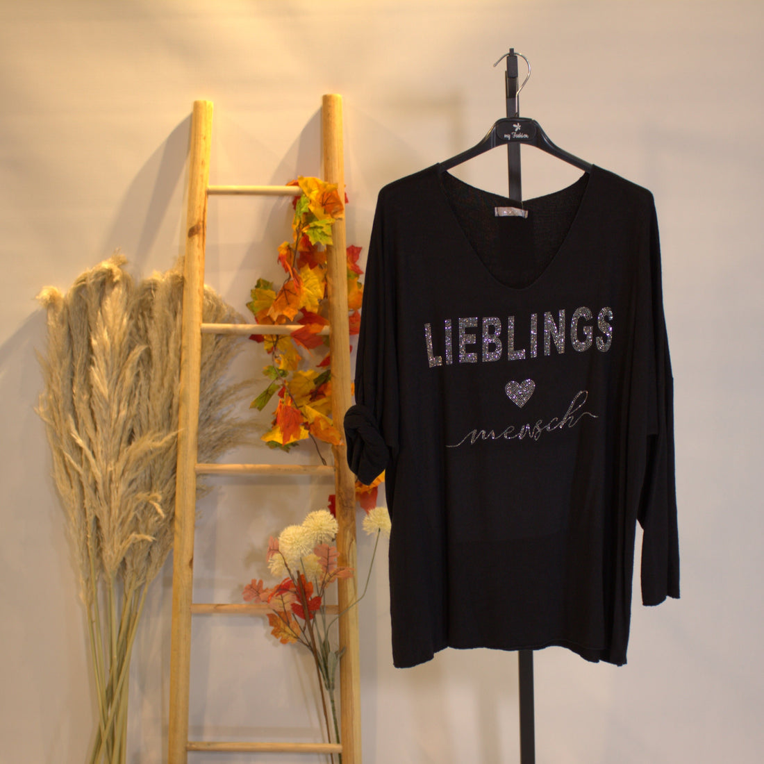 Knit top Lieblingsmensch - Black