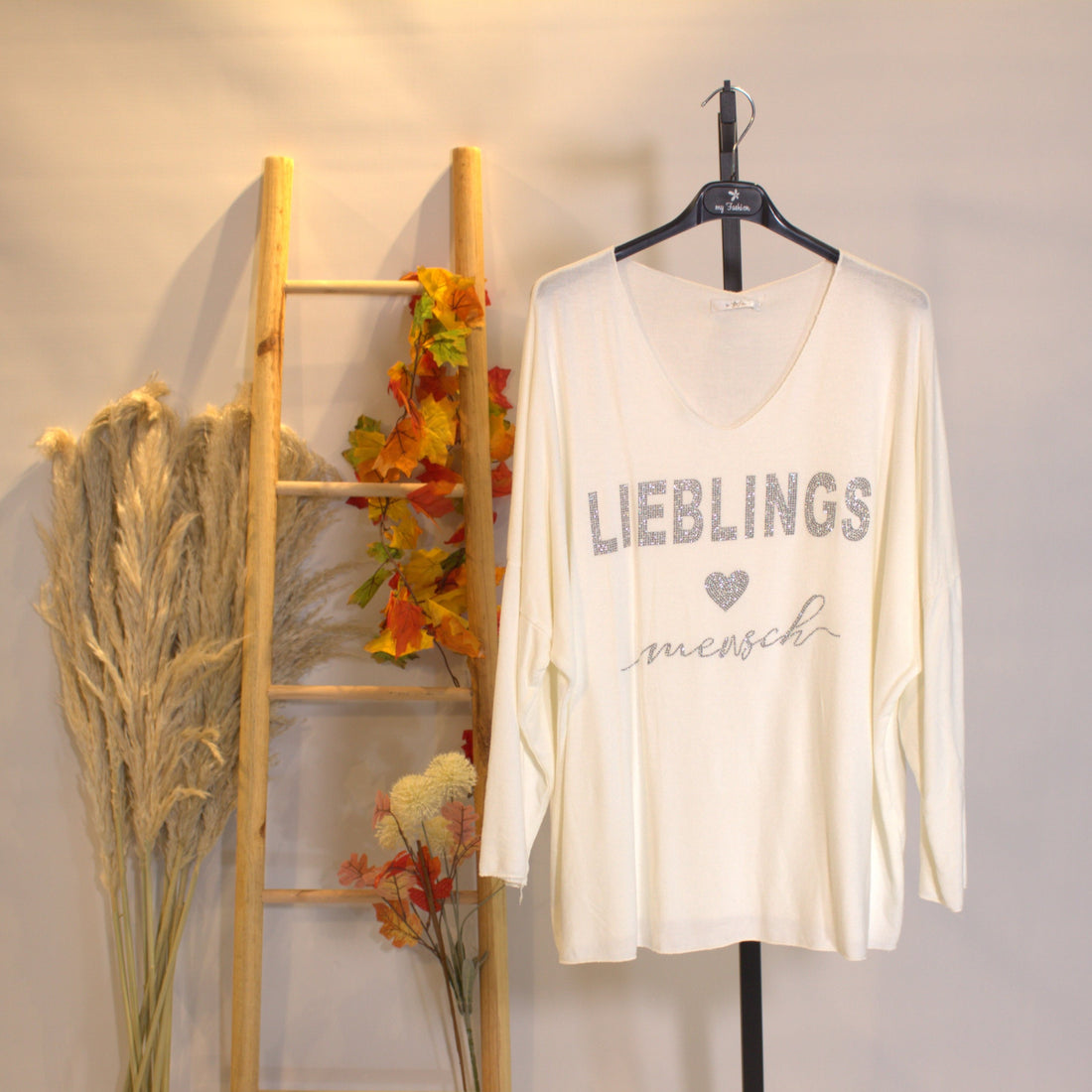Strickoberteil Lieblingsmensch - Weiss