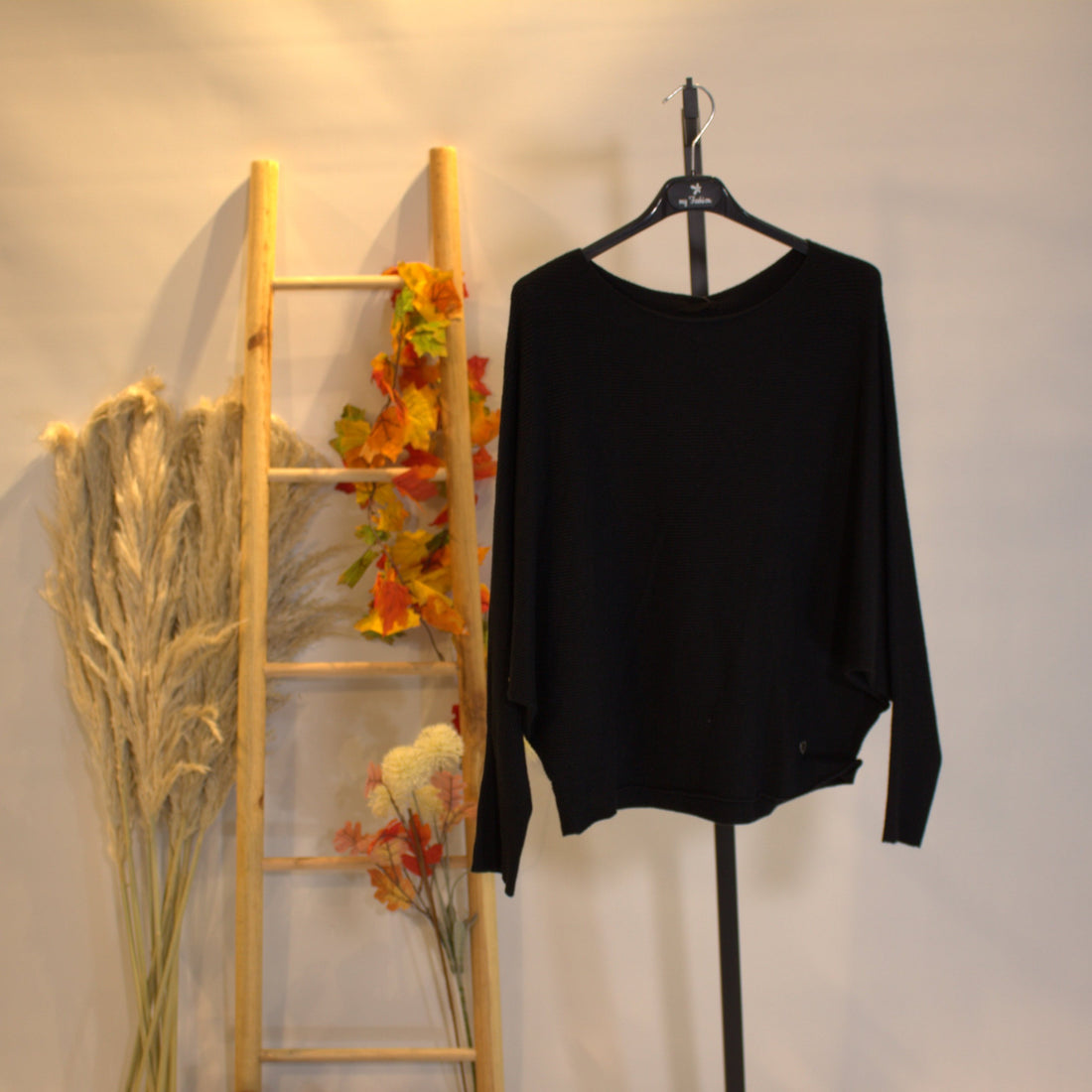 Longsleeve Stricktop - Schwarz