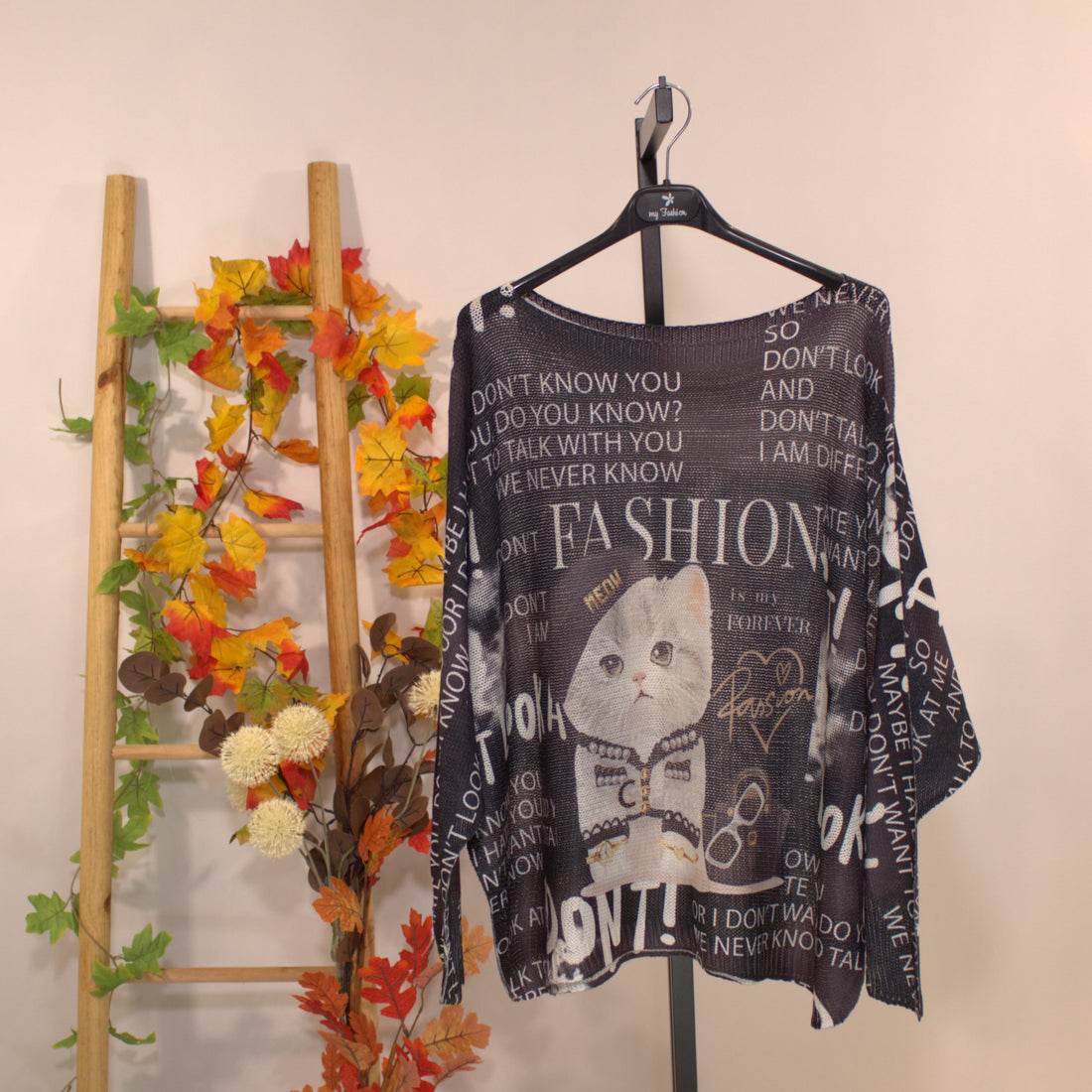 Cat Art Shirt D - Black