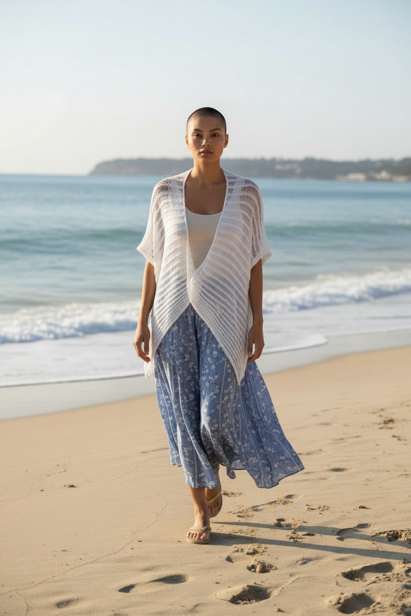 Strickjacke Sandy -Weiss