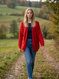 Strickjacke Vils - Rot