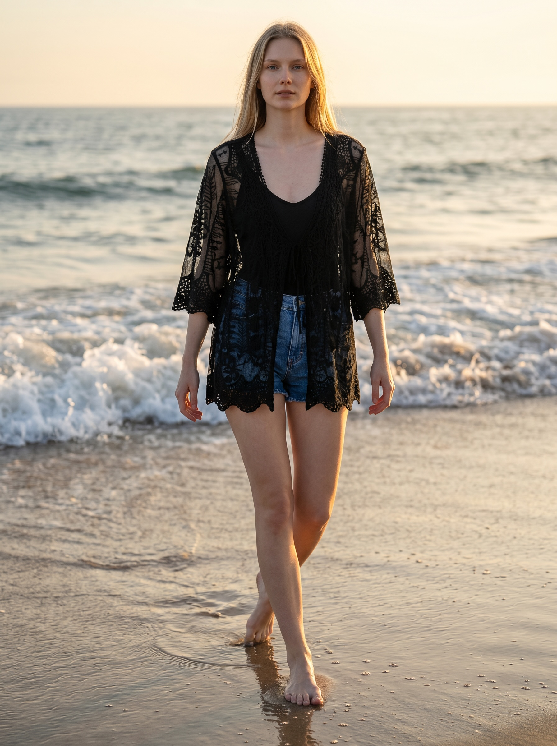 Cover-Up Bluse SunKiss - Schwarz