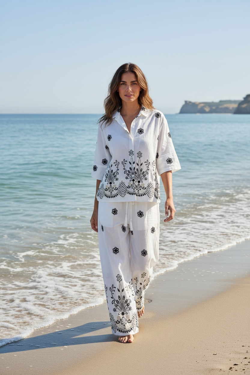 Stoffhose Hanoi - Weiss