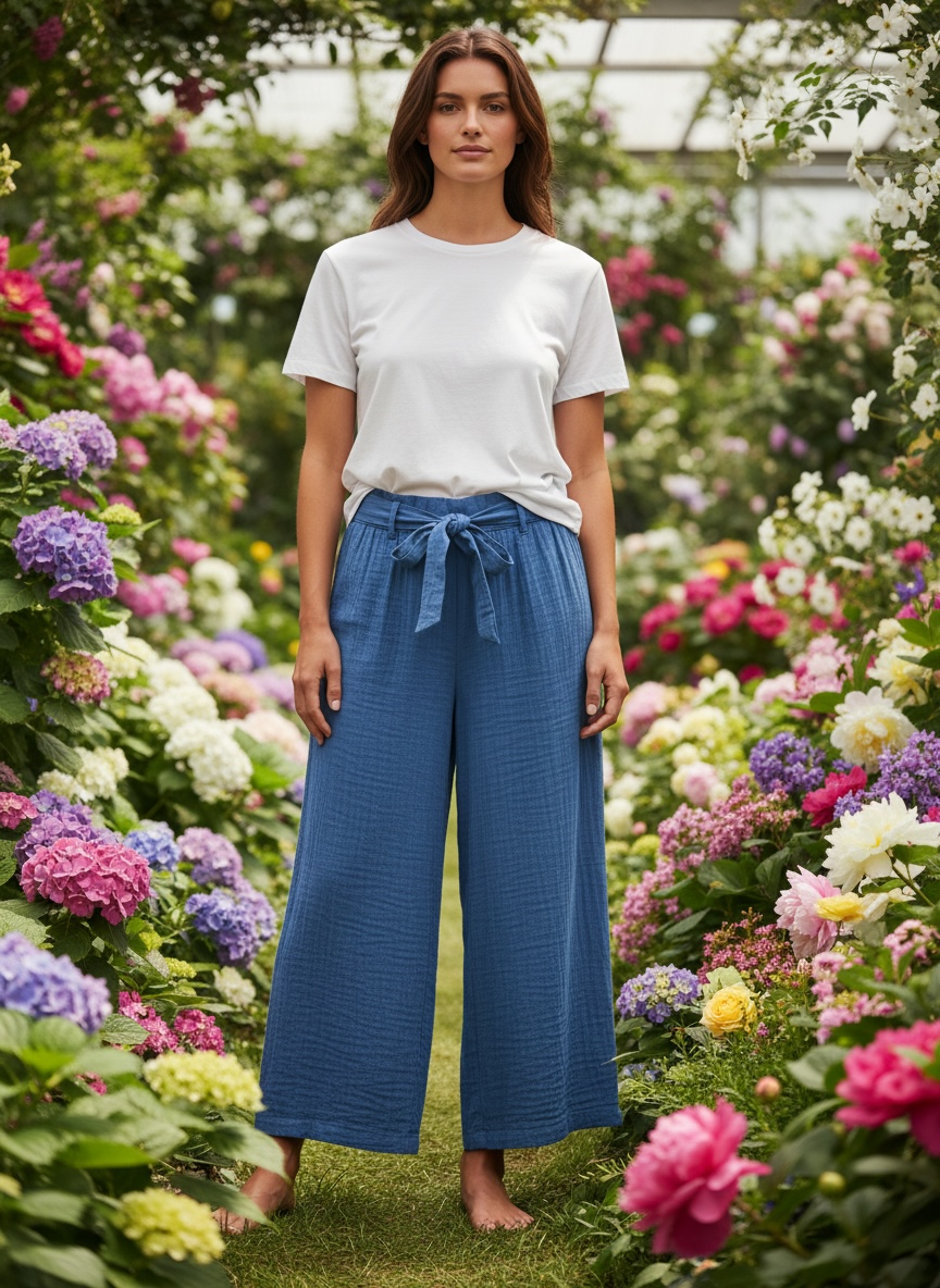 Stoffhose Ima - Blau