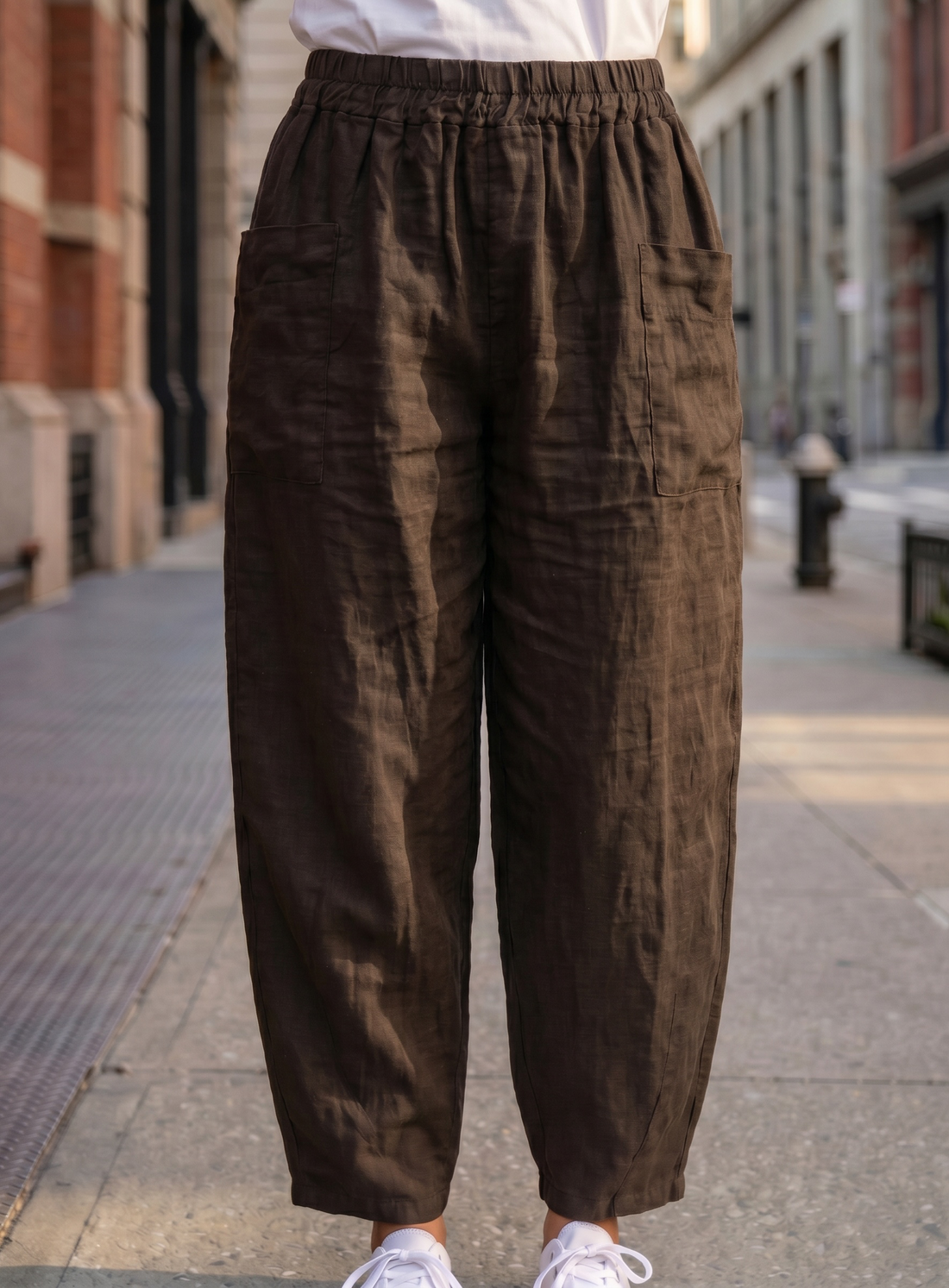Leinenhose Zada - Dunkelbraun