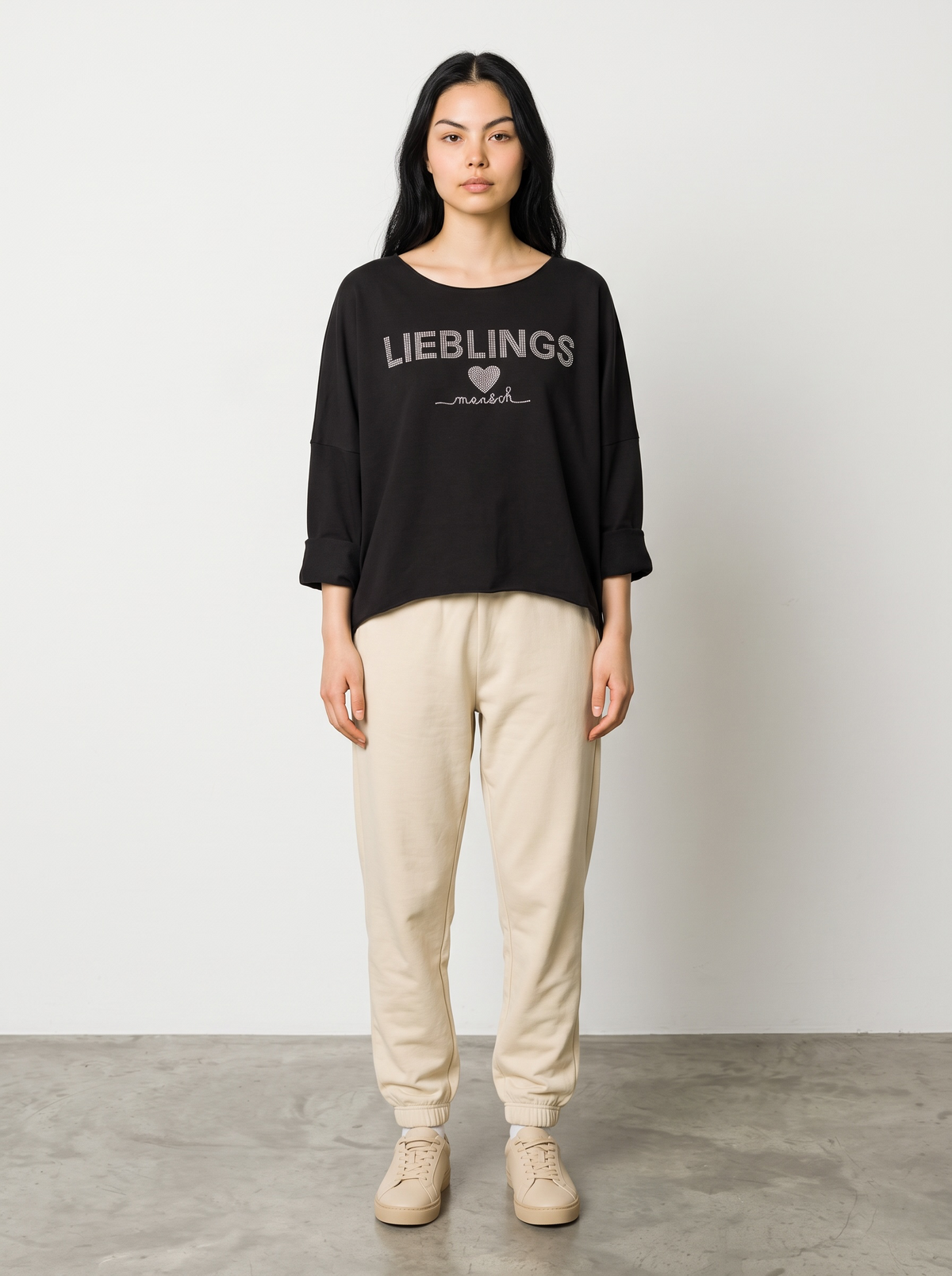 Pullover Lieblings Mensch - Schwarz