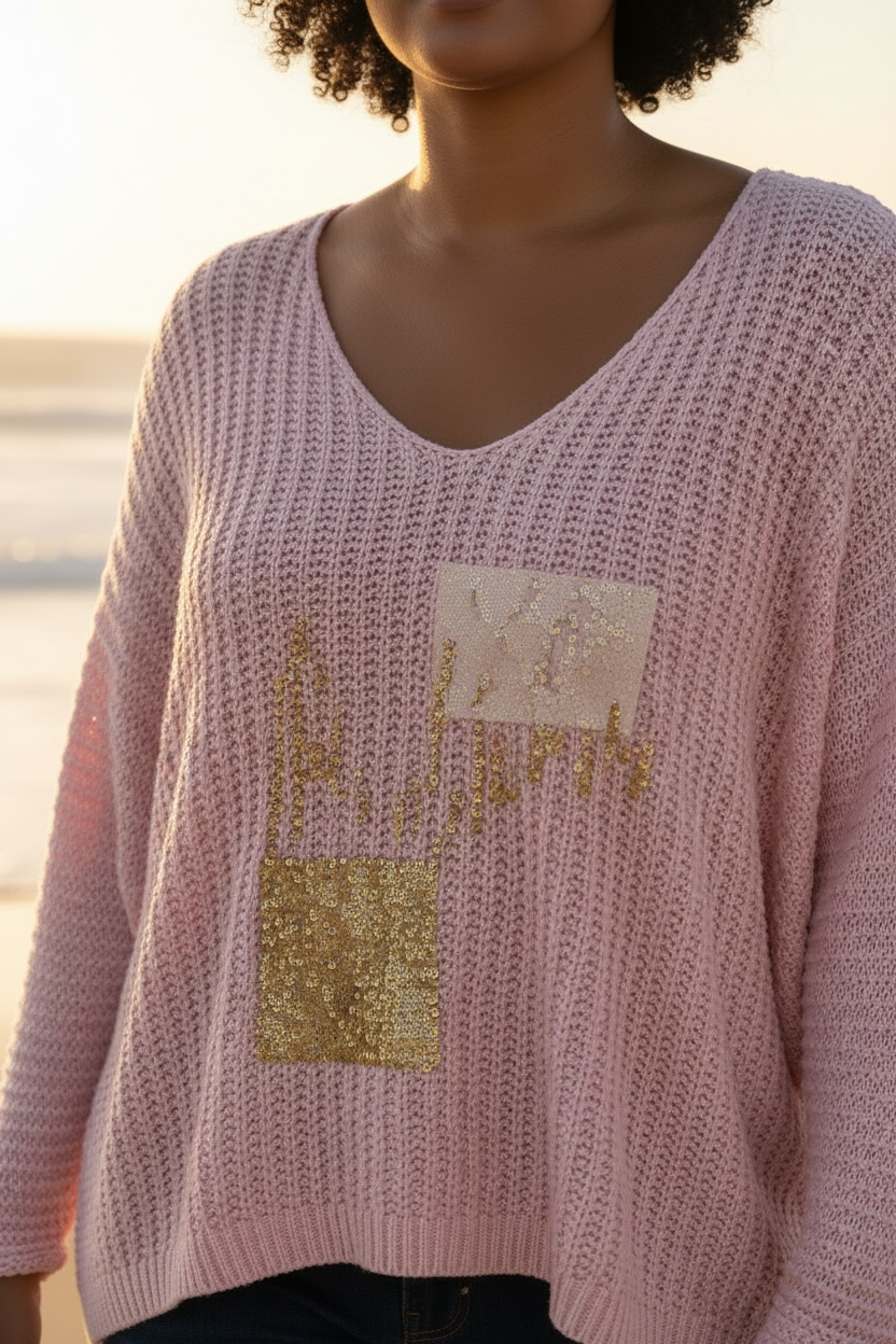 Longsleeve Strickshirt Anody - Rosa
