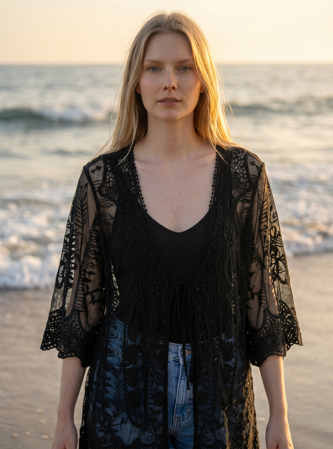 Cover-Up Bluse SunKiss - Schwarz