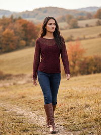 Longsleeve Kano - Weinrot