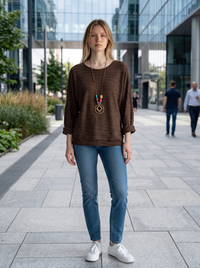 Shirt Moki + Kette - Braun