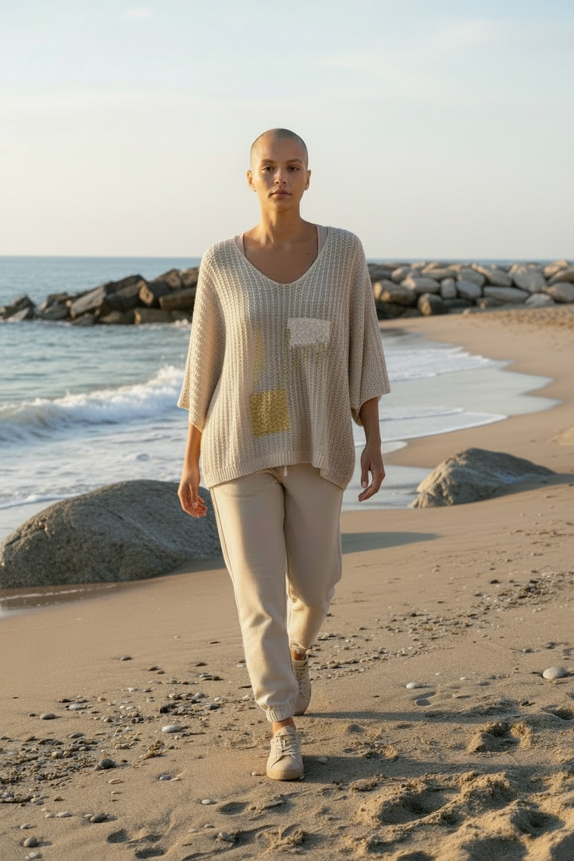 Longsleeve Strickshirt Anody - Beige