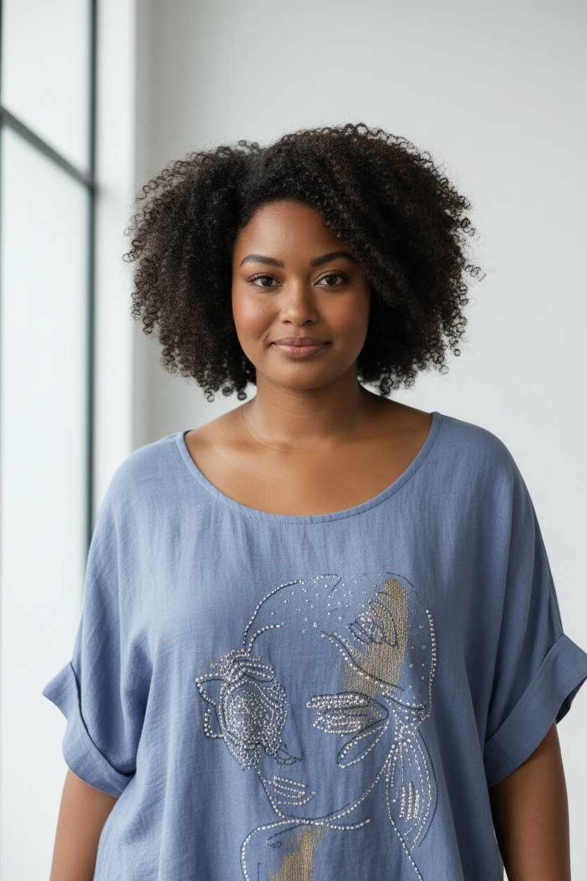 Shirt Flowergirl - Blau