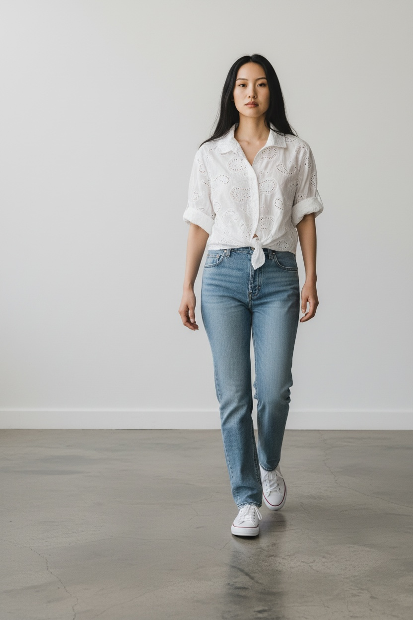 Bluse Pueblo - Weiß
