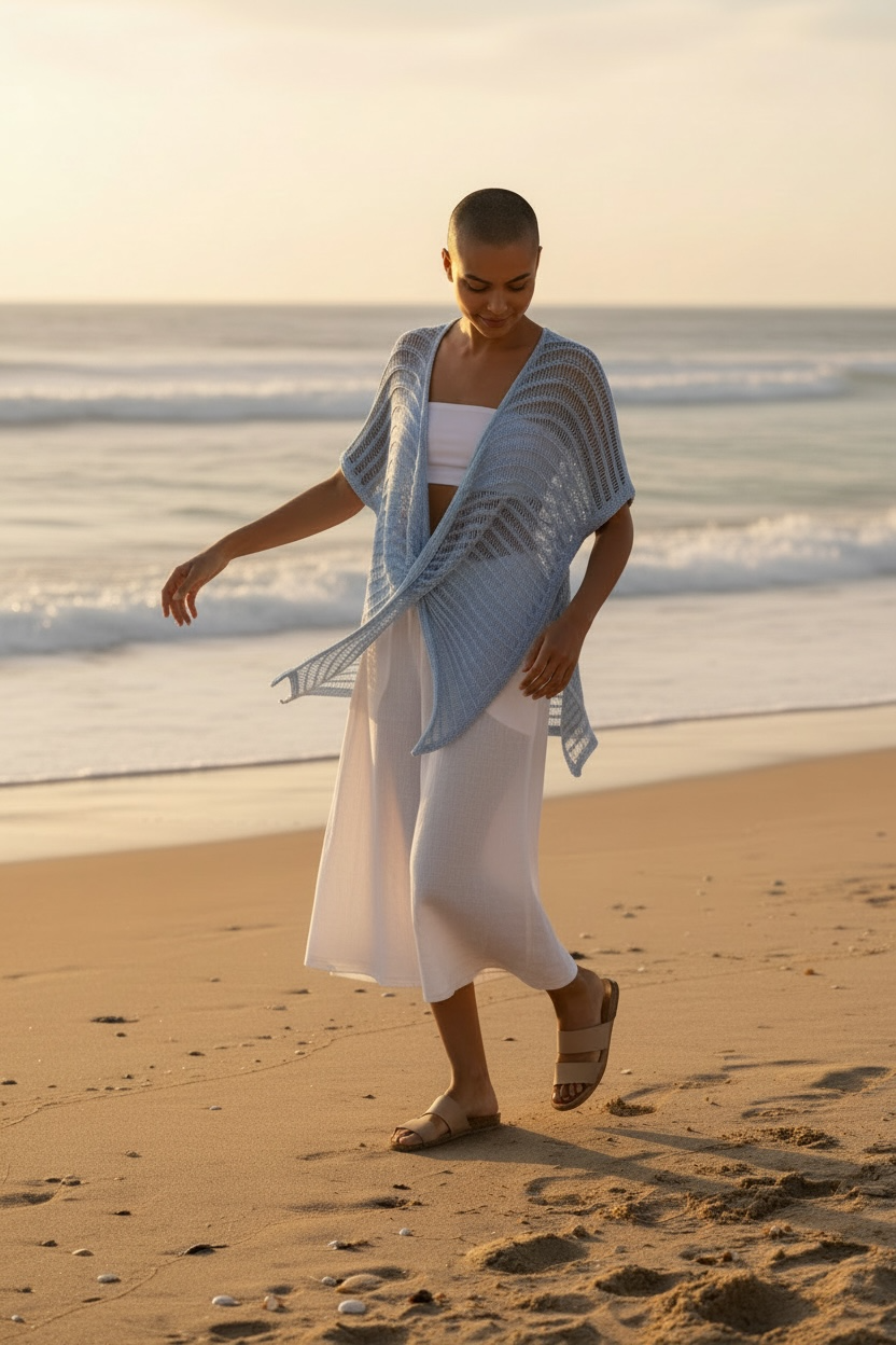 Strickjacke Sandy - Hellblau