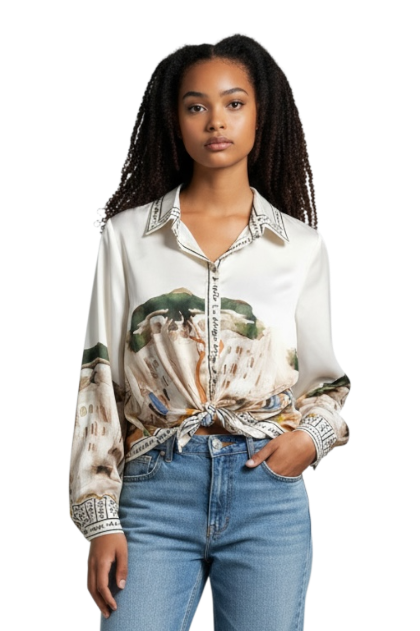Bluse-Toscana - Creme