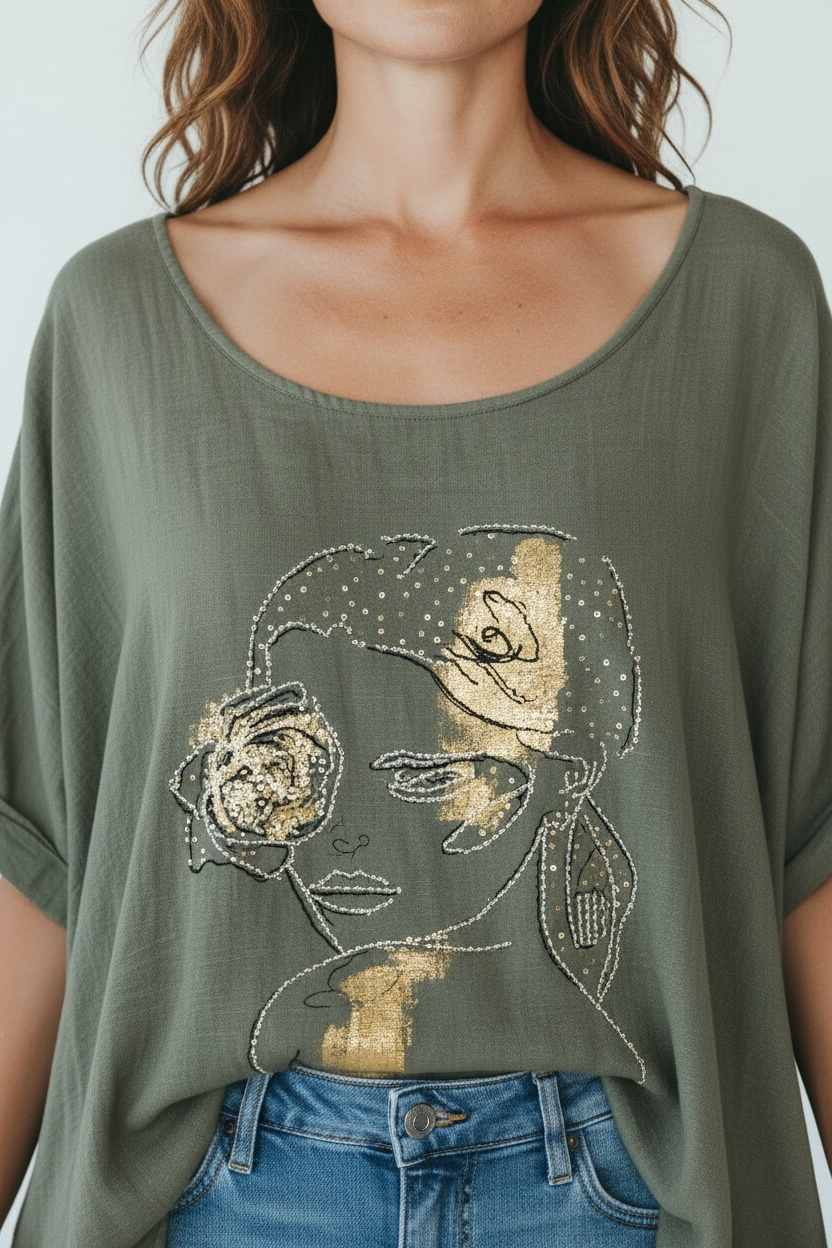 Shirt Flowergirl - Grün