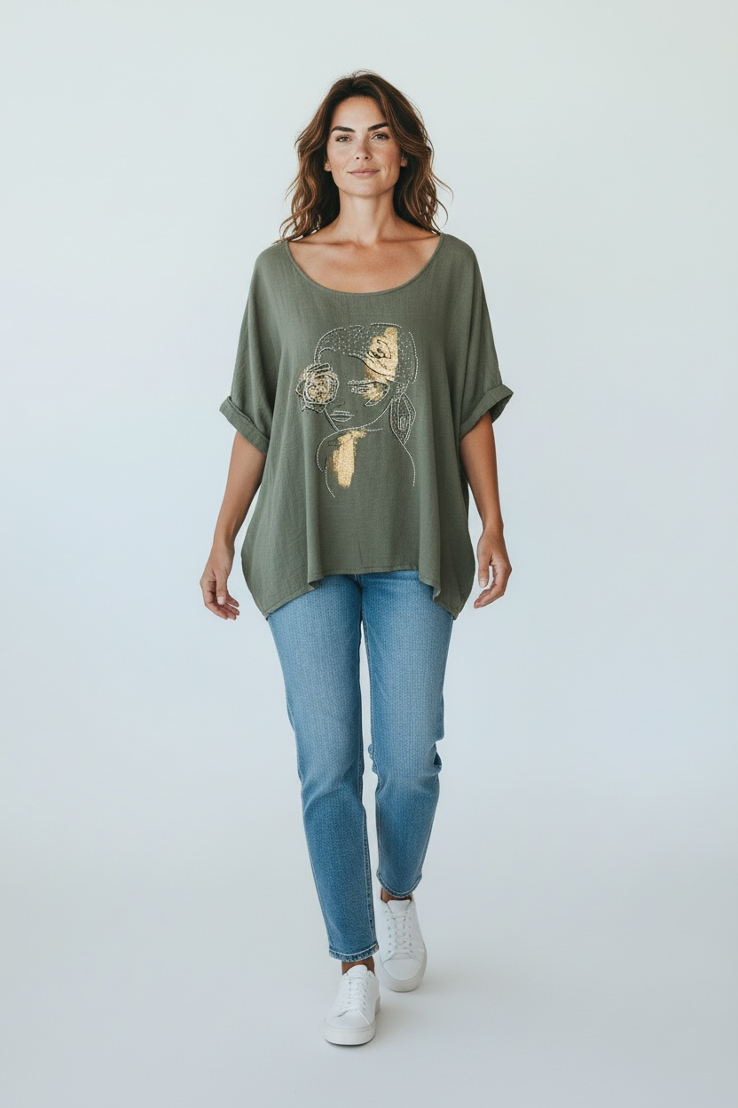 Shirt Flowergirl - Grün