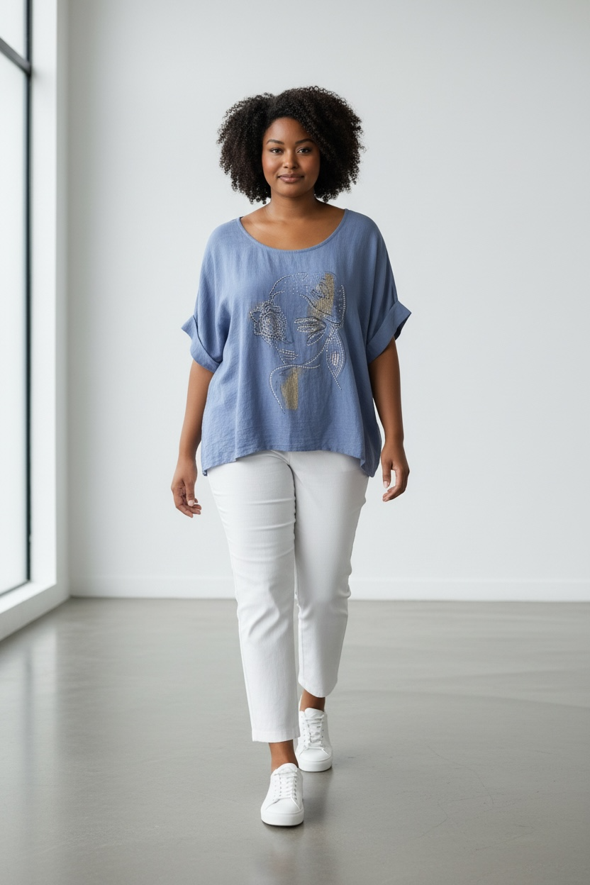 Shirt Flowergirl - Blau