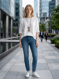 Shirt Moki + Kette - Weiß