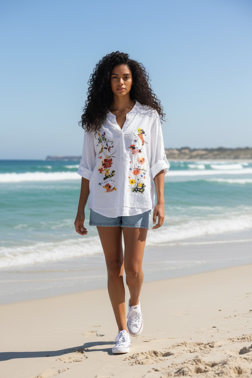 Bluse Dackel - Weiss