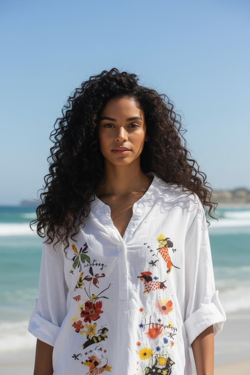 Bluse Dackel - Weiss