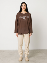 Pullover Lieblings Mensch - Braun