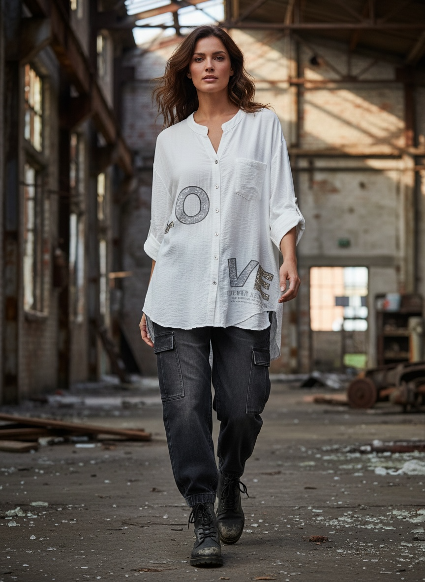 Bluse LOVE - Weiß
